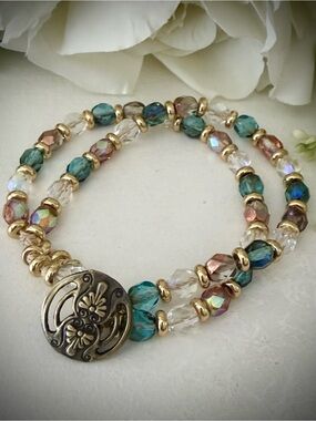 Boho Bead Double Strand Wrap Bracelet
